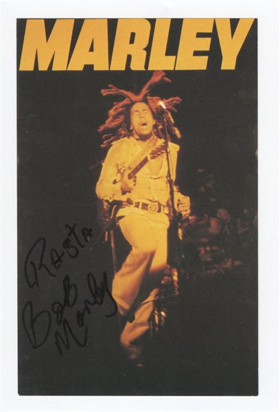 Bob Marley Signed "Exodus" Postcard 