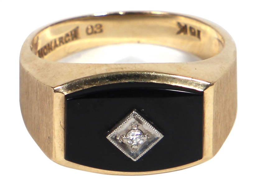 Elvis Presley Owned & Worn Diamond & Onyx 10kt Gold Ring
