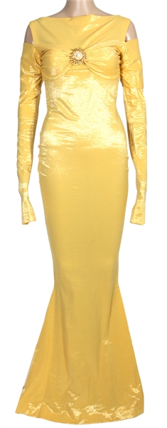 Whitney Houston Owned & Worn Stunning Yellow "Sun" Stage Gown