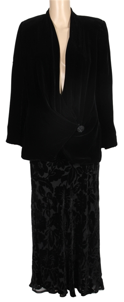 Stevie Nicks Owned & Worn Black Velvet Jacket and Skirt