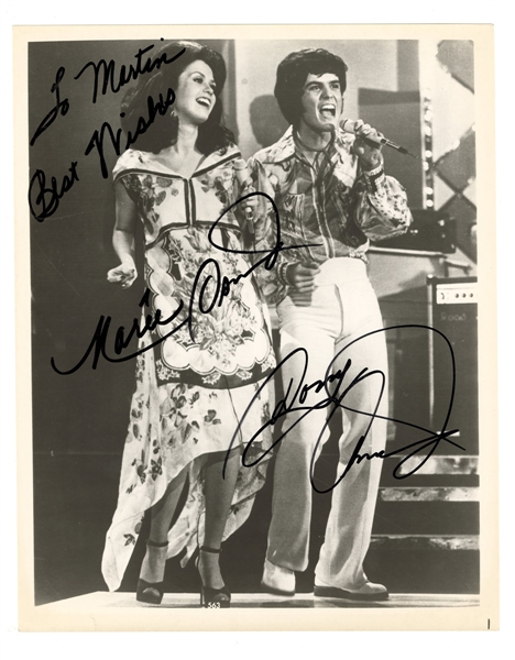 Donny & Marie Osmond Signed & Inscribed Photograph