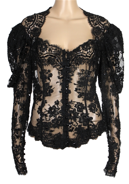 Fleetwood Mac Stevie Nicks "Tango In the Night" Concert Tour Stage Worn Black Lace Jacket Top