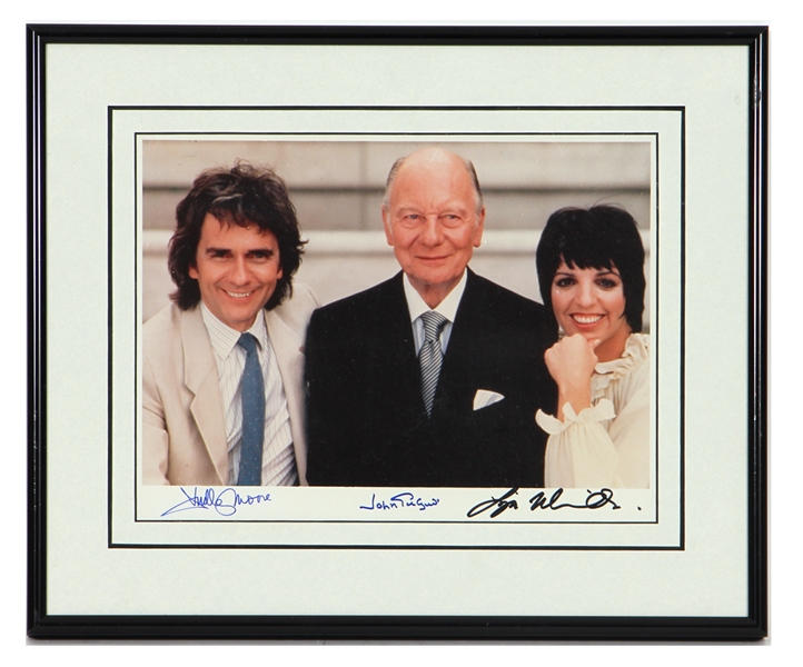 Liza Minnelli, John Gielgud and Dudley Moore Signed "Arthur Photograph"
