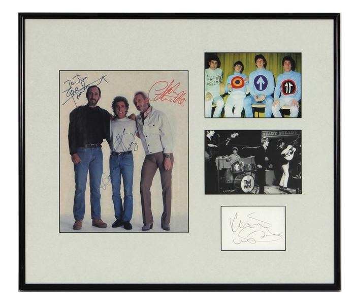 The Who Band Signed Display with Keith Moon
