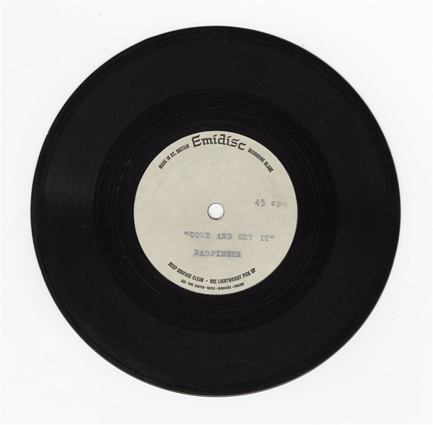Badfinger Studio Acetate Lacquer Disc “Come and Get It”