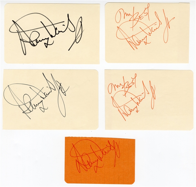 Lot of 5 Sammy Davis Jr. Autographs