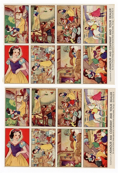 Walt Disney Vintage Original "Snow White" Poster Stamps