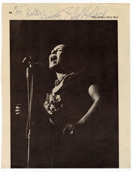 Billie Holiday Signed 8 x10 Photograph