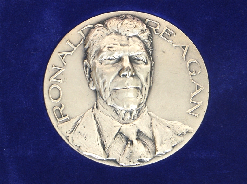 President Ronald Reagan 1981 Silver Inauguration Medal Belonging to Sammy Davis Jr. 