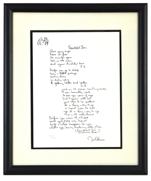 John Lennon Original Plate Signed "Beautiful Boy" Limited Edition Serigraph