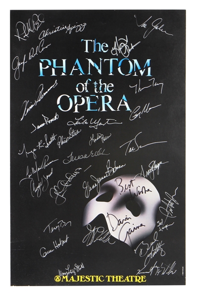 Phantom of the Opera Broadway Cast Signed Poster