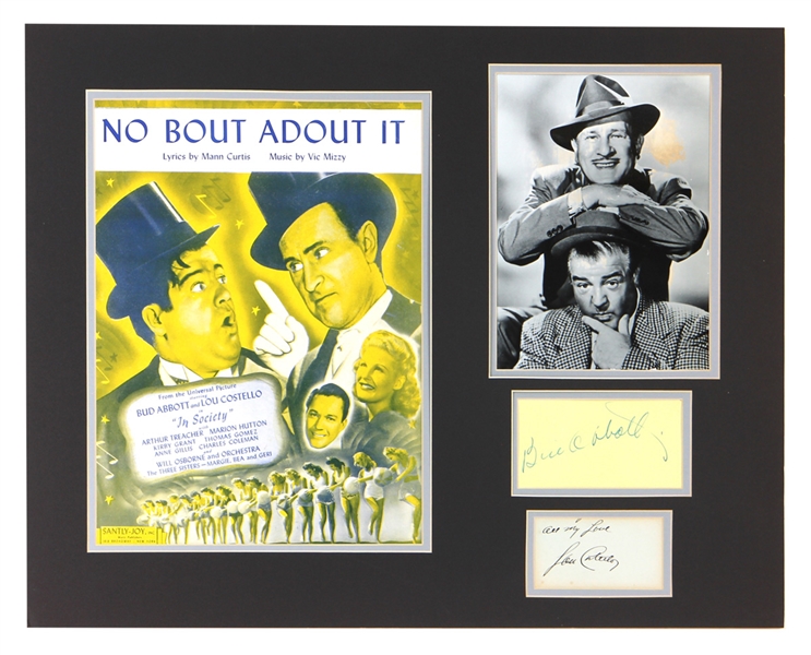 Bud Abbott and Lou Costello Autograph Display (JSA)