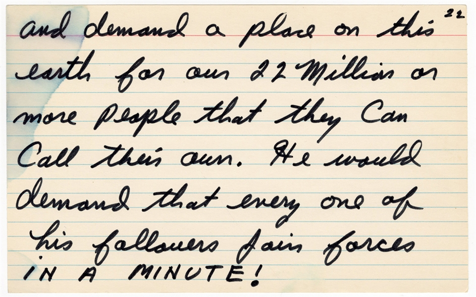 Muhammad Ali Handwritten "Message to the Blackman in America" Speech