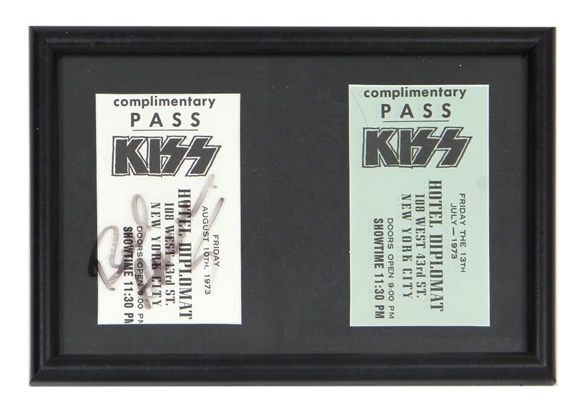 KISS Gene Simmons Personally Owned Incredibly Rare Hotel Diplomat 1973 Concert Tickets (Butterfields Receipt)