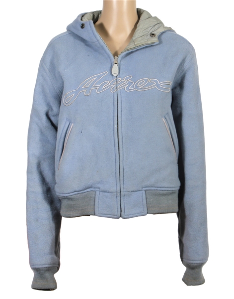 Amy Winehouse Owned & Worn Avrex Blue Hoodie Jacket