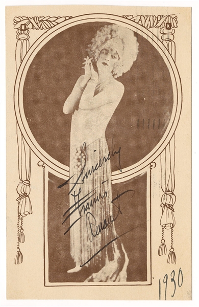 Female Impersonator Francis Renault Signed Postcard (1930)