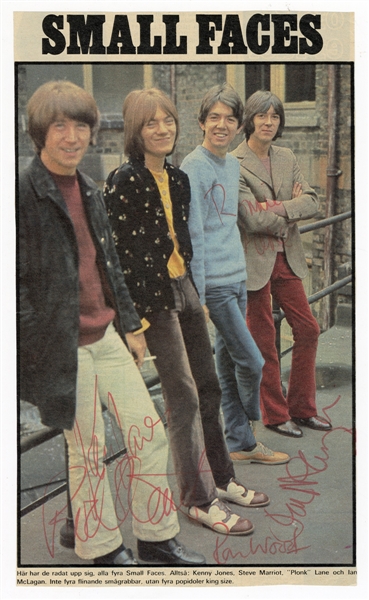 Small Faces Band Signed Magazine Photograph (Early Ronnie Wood Signature) REAL