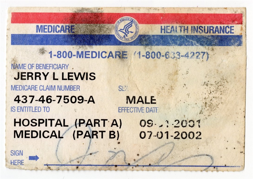 Jerry Lee Lewis Signed Health Insurance Card