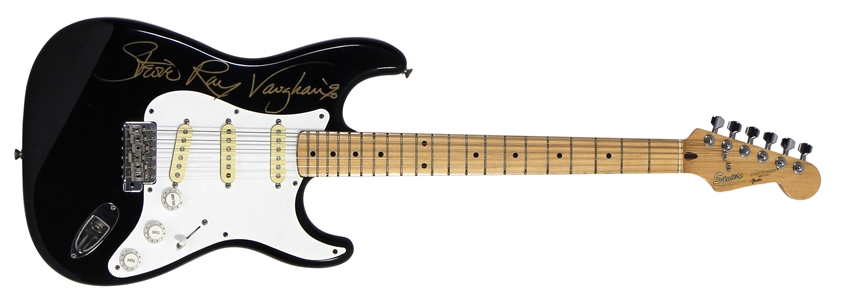 Stevie Ray Vaughan Played & Signed Black Fender Squier Guitar (REAL)