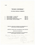 Prince “P Control” Unreleased CD MAXI Single Track List & Song Titles with Prince’s Handwritten Liner Note Additions (REAL)