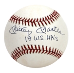 Mickey Mantle Signed With Incredible "18 W.S. HRs" Inscription Official American League Baseball