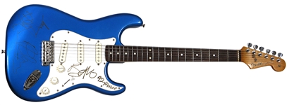 U2 Band Signed Blue Fender Stratocaster (JSA & REAL)