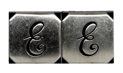 Elvis Presley Owned & Worn Silver & Black Initial "E" Square Cufflinks