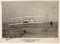 Orville Wright Signed Historic First Man-Flight 1903 Kitty Hawk Photo Picture