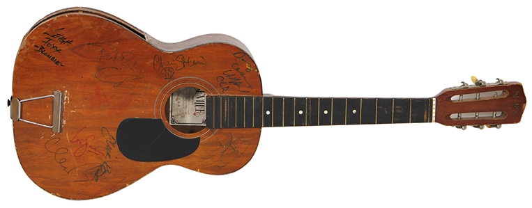 Acoustic Guitar Played & Signed By Many Artists Including Lou Gramm, Doug Clifford, Paul Rodgers and Leigh Foxx (The Coke Guitar)