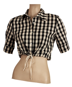 Taylor Swift July 4th 2016 Party Worn Black & White Check Crop Top
