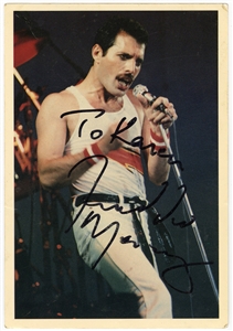 Freddie Mercury Signed Postcard Photograph (JSA)