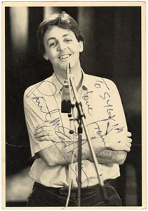 Paul McCartney Signed & Inscribed Postcard Photograph (REAL)