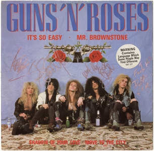 Guns N Roses 1987 Signed Debut Single “It’s So Easy” (REAL)