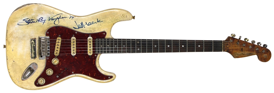 Stevie Ray Vaughan and Jeff Beck Signed Fender Stratocaster Electric Guitar (JSA)