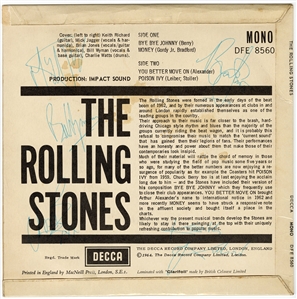 The Rolling Stones Signed 1964 Decca 45 Mono Record with Brian Jones (JSA)