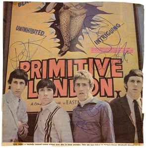 The Who Vintage Signed Magazine Picture with Keith Moon (REAL)