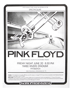 Pink Floyd 1975 Three Rivers Stadium Original Concert Poster