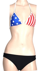 Taylor Swift Owned & Worn American Flag Bikini Top and Black Bottoms