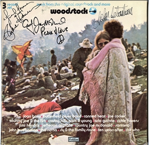 Woodstock 1969 Album Signed by Richie Havens, John Sebastian and Country Joe McDonald