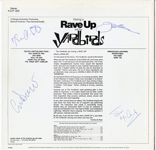 The Yardbirds Signed “Having a Rave Up with the Yardbirds” Album