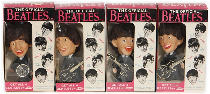 The Beatles Vintage Set of Dolls (4) with Original Boxes by Remco (NEMS Seltaeb, 1964)