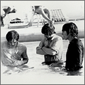 Paul McCartney, George Harrison and Ringo Starr 1965 "HELP!" Vintage Stamped Photograph by Gloria Stavers