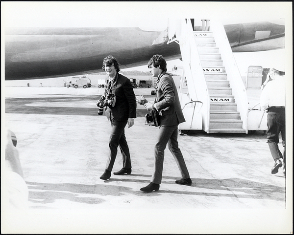 John Lennon & Paul McCartney 1965 "HELP!" Vintage Stamped Photograph by Gloria Stavers