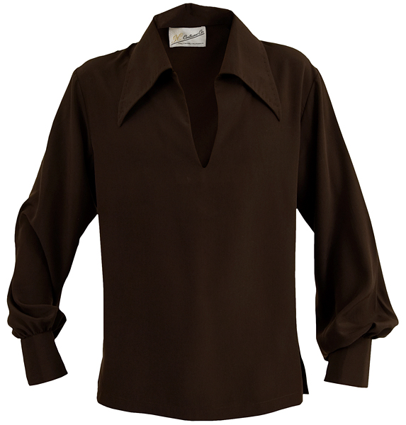 Elvis Presleys Owned and Worn Brown Silk Shirt