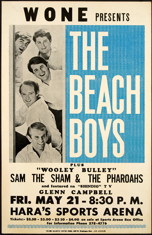 Vintage Handbill 1965 Music Concert Poster Art THE BEACH BOYS 