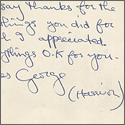 George Harrison Handwritten & Signed Note To Bob Bonis