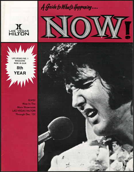 Las Vegas Hilton "Guide To Whats Happening Now" Featuring Elvis Presley