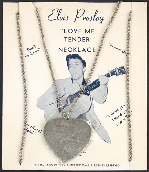Elvis Presley "Love Me Tender"  Necklace On Original Card