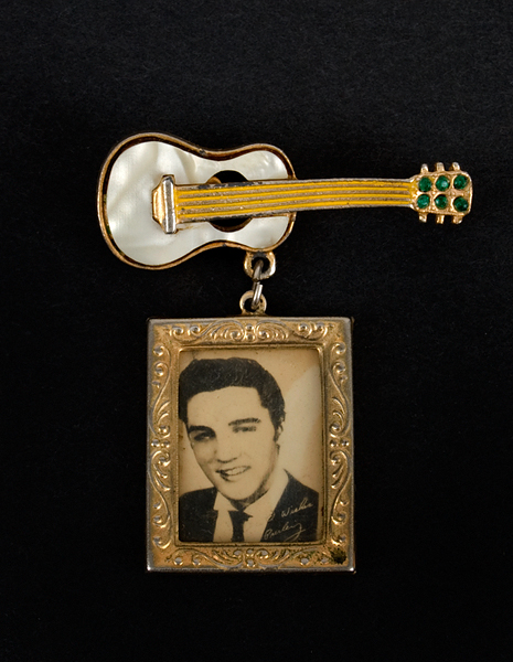 Elvis Presley Guitar Pin With Elvis Charm
