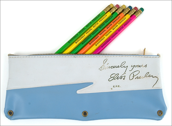 Elvis Presley "Sincerely Yours" Pencil Case and Pencils
